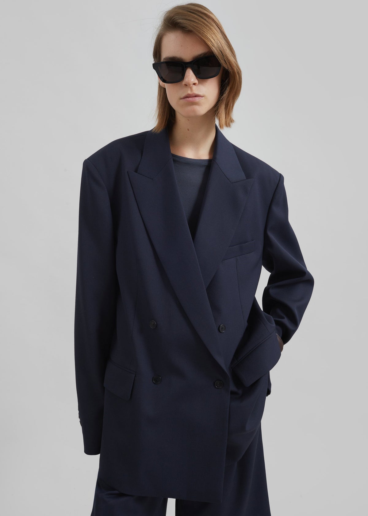 Newark Double Breasted Blazer - Navy β view 5 of 10