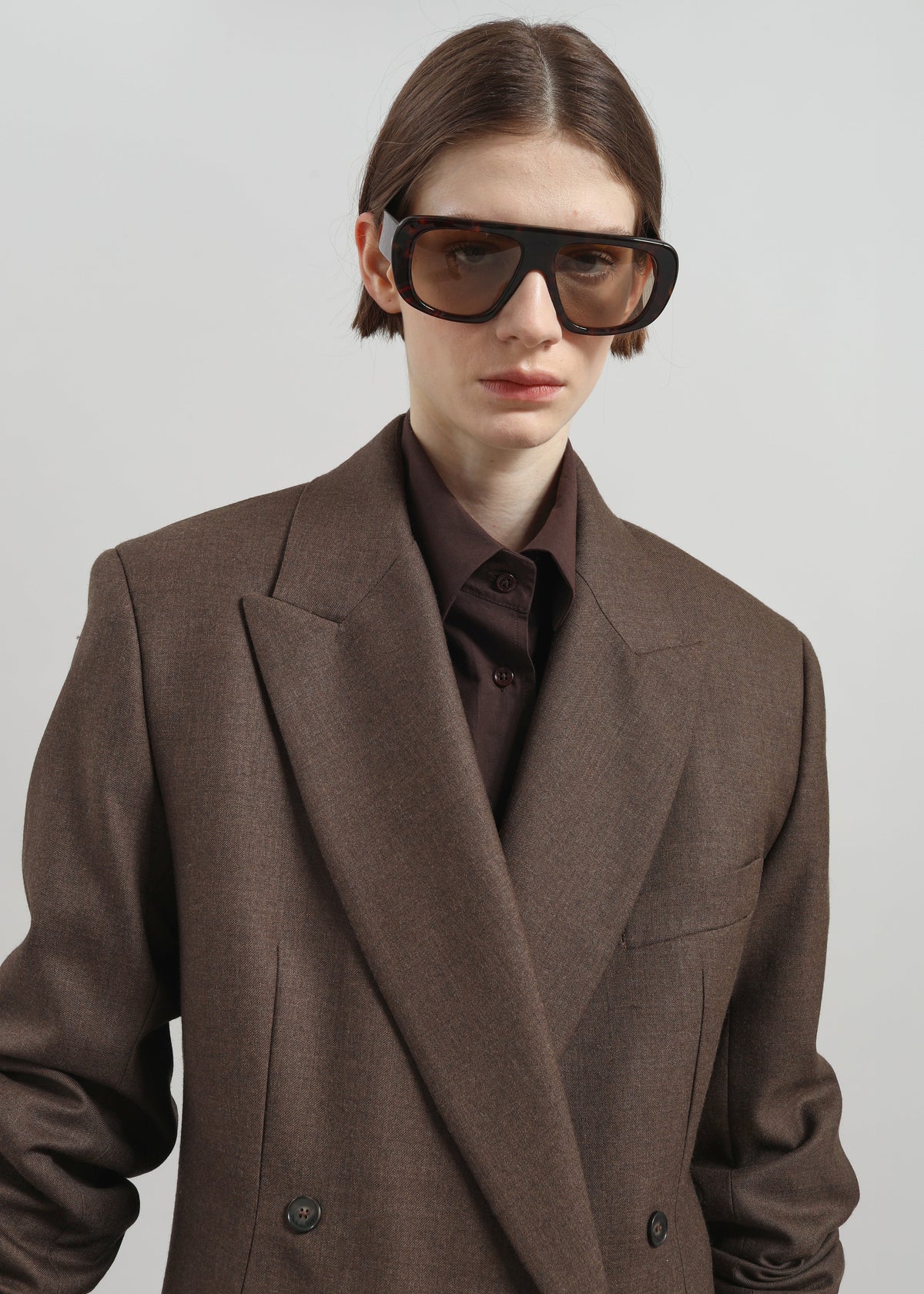 Newark Flannel Double Breasted Blazer - Mocha β view 5 of 9