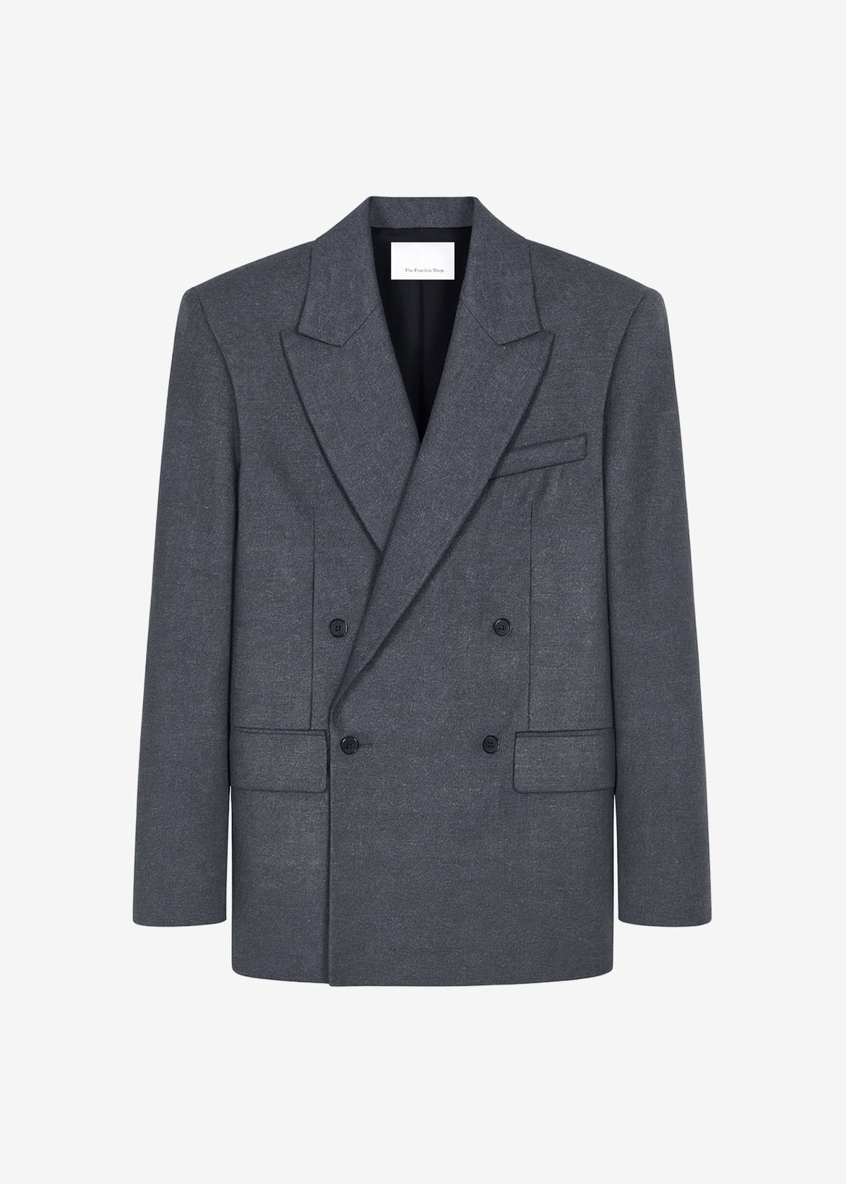 Newark Flannel Double Breasted Blazer - Grey Melange β view 9 of 9