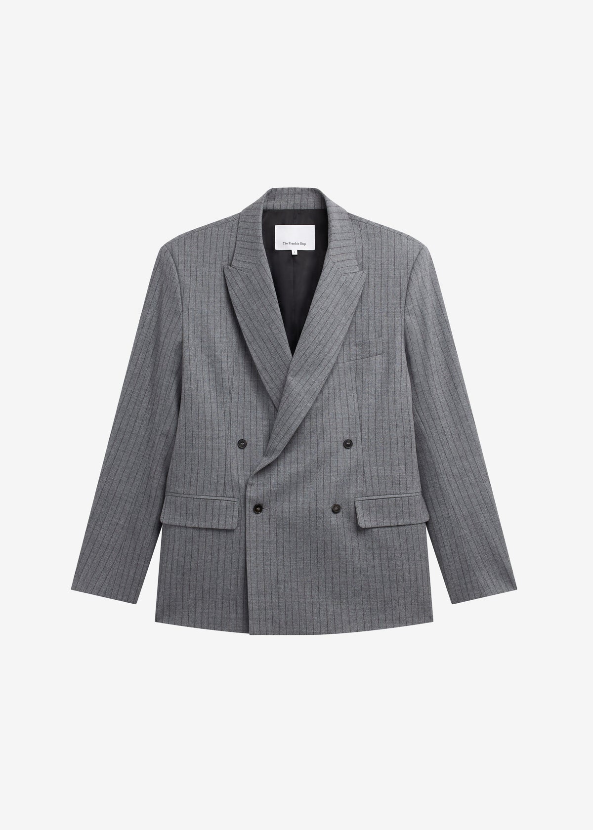 Newark Pinstripe Double Breasted Blazer - Grey/Brown β view 12 of 12