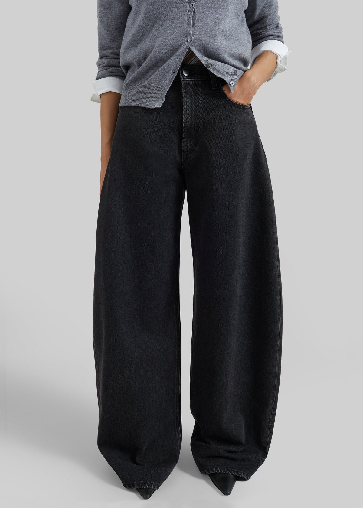 Nick Barrel Leg Jeans - Black Wash β view 2 of 6