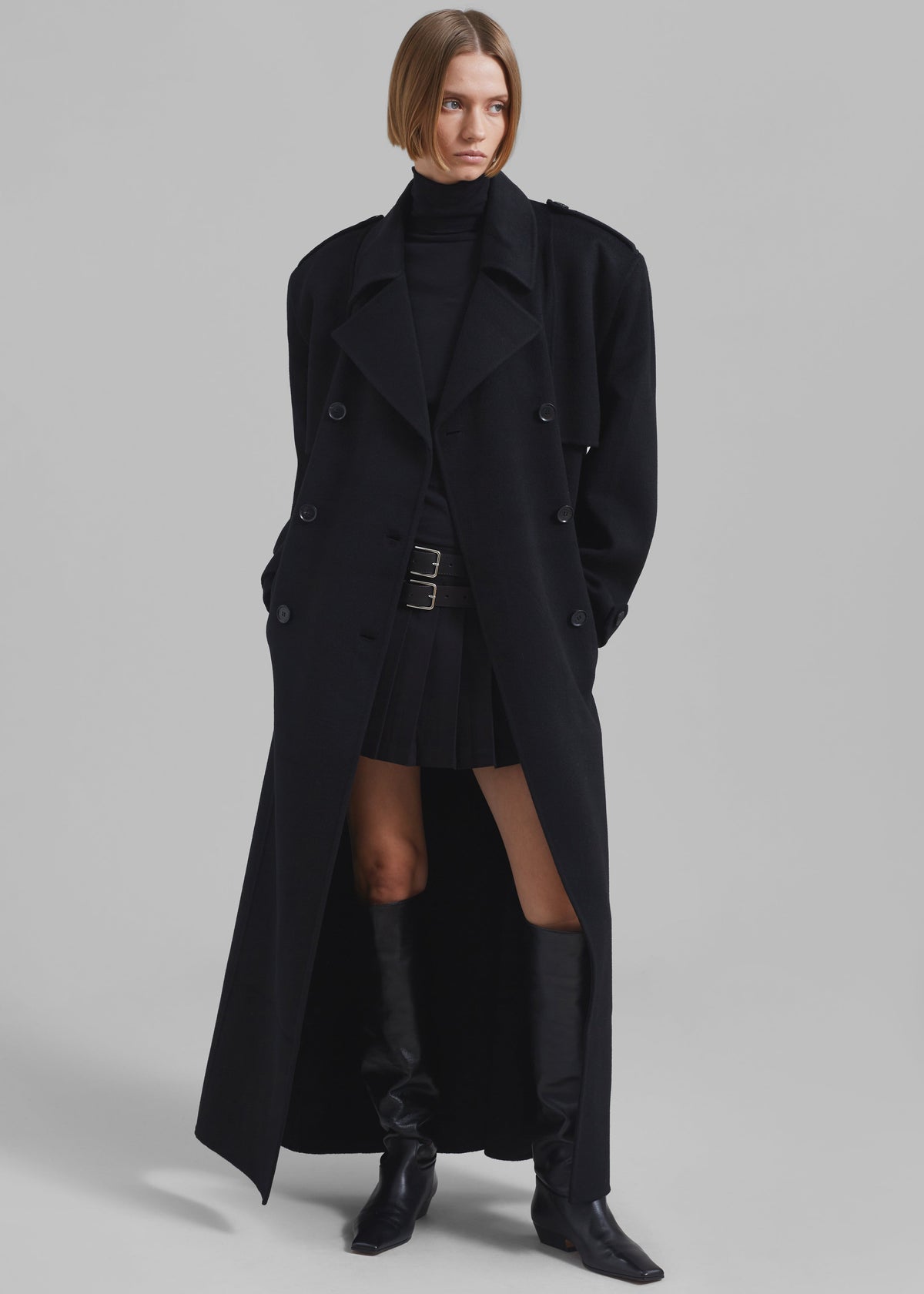 Nikola Padded Trench Coat - Black β view 1 of 10