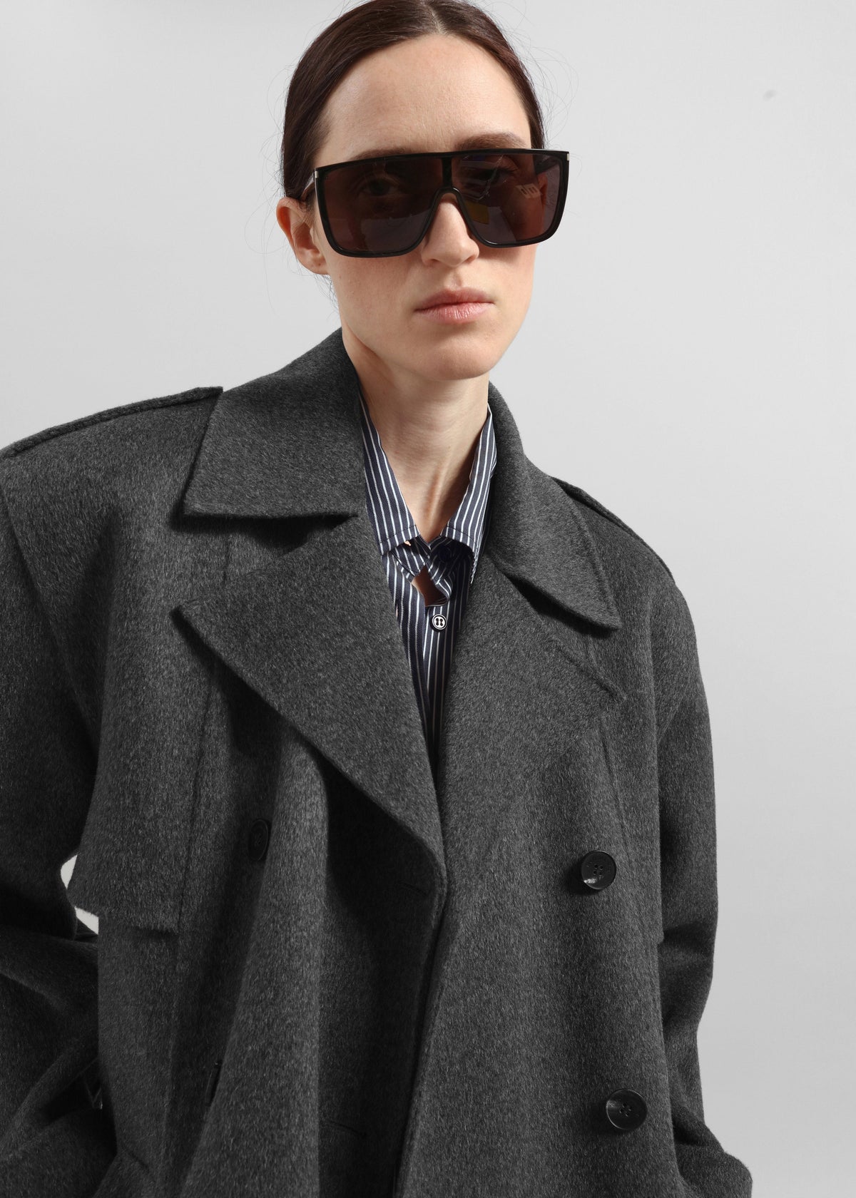 Nikola Padded Trench Coat - Dark Grey Melange β view 5 of 7