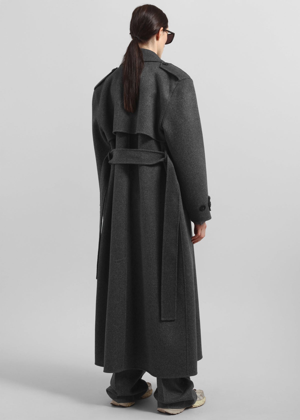 Nikola Padded Trench Coat - Dark Grey Melange β view 6 of 7