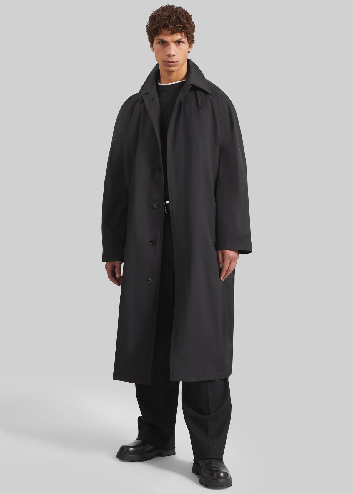 Nils Raglan Sleeve Trench Coat - Black β view 5 of 9