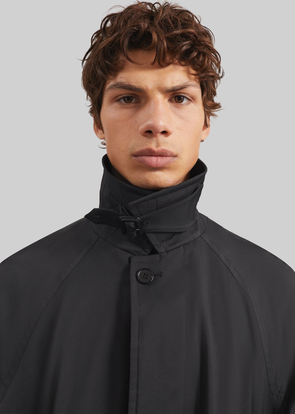 Nils Raglan Sleeve Trench Coat - Black β view 3 of 9