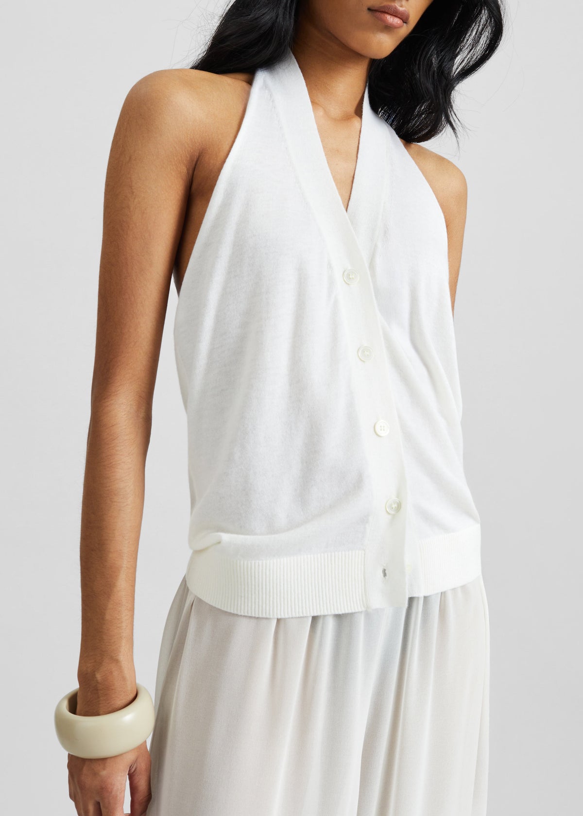 Nimi Knit Halter Top - White β view 4 of 9