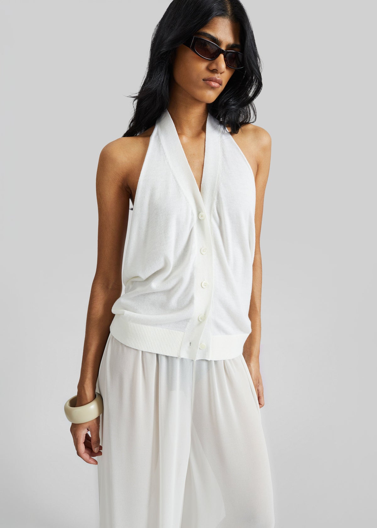 Nimi Knit Halter Top - White β view 5 of 9