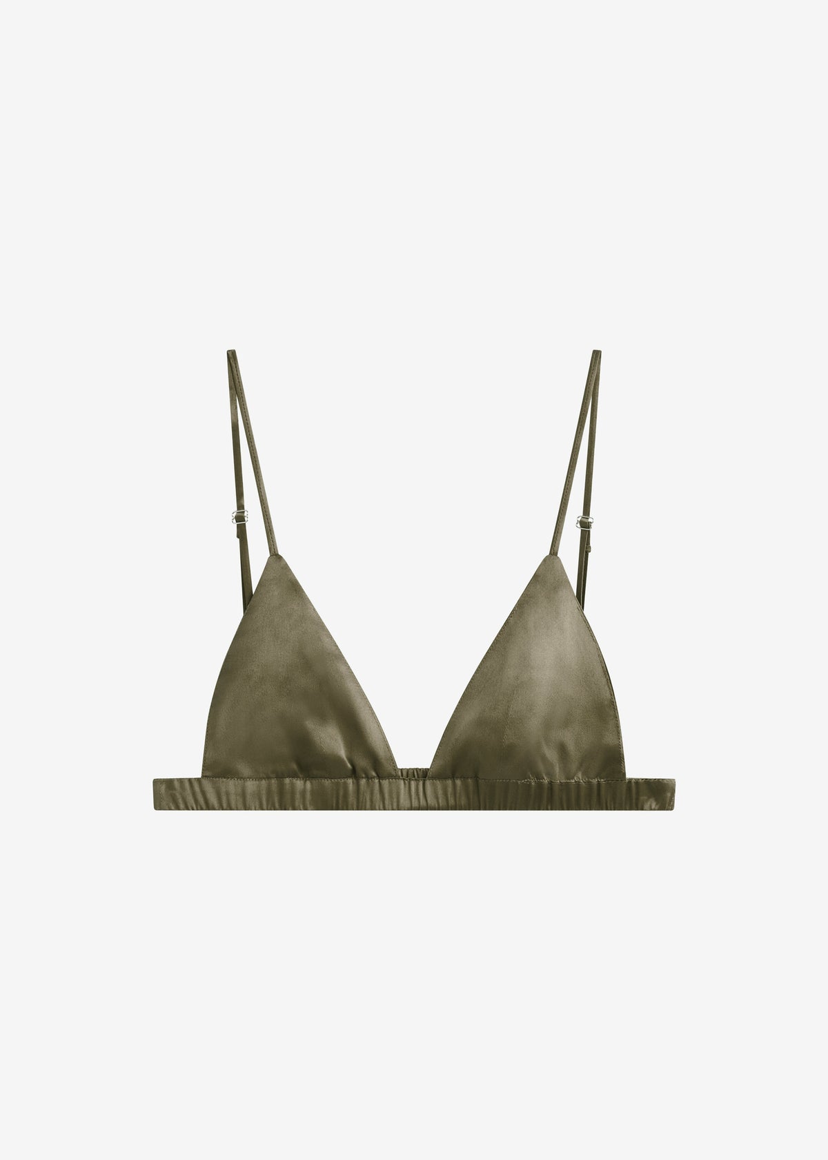 Nina Silk Bralette - Olive β view 7 of 8