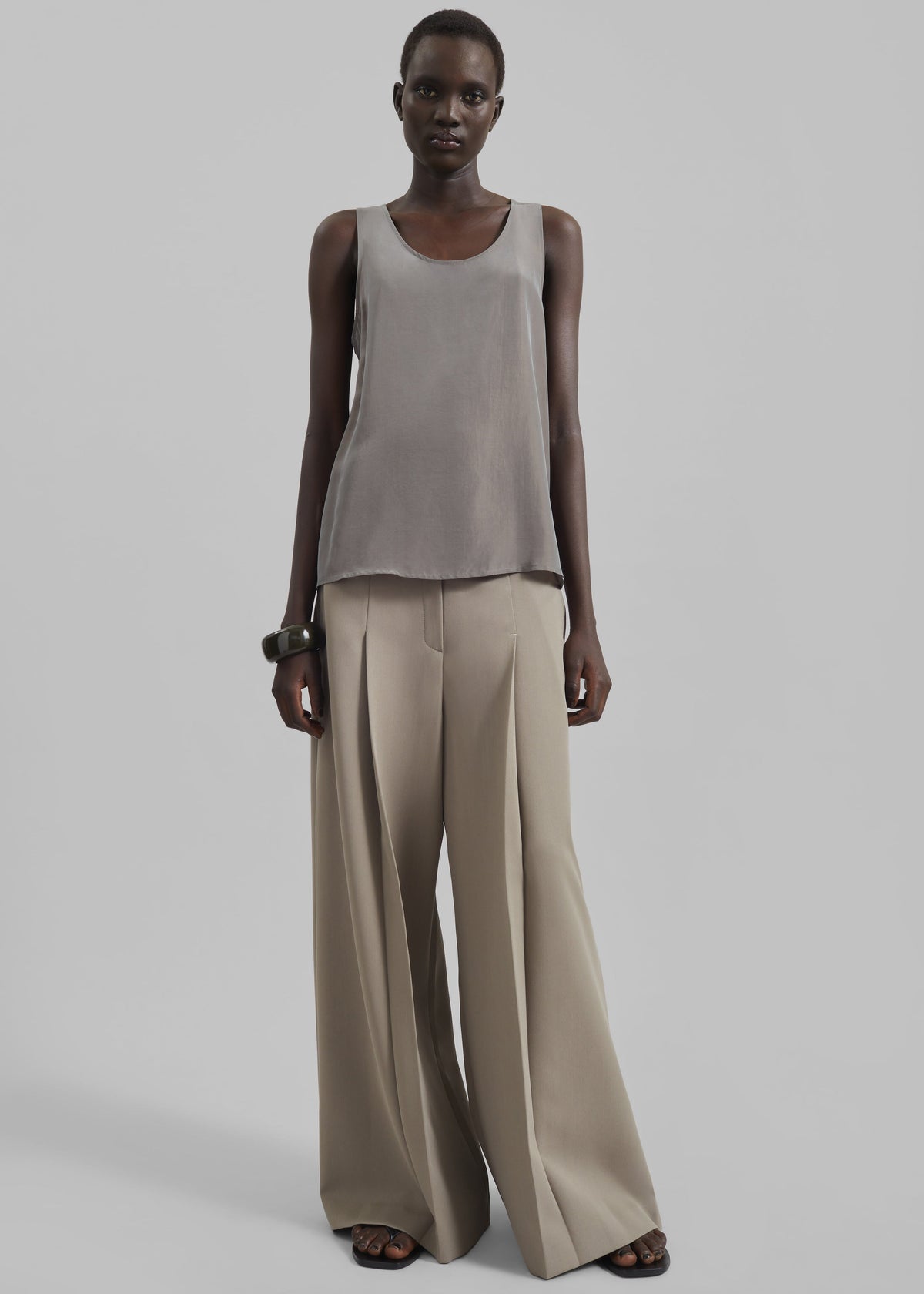 Nivee Lustrous Boxy Tank - Dark Taupe β view 2 of 10