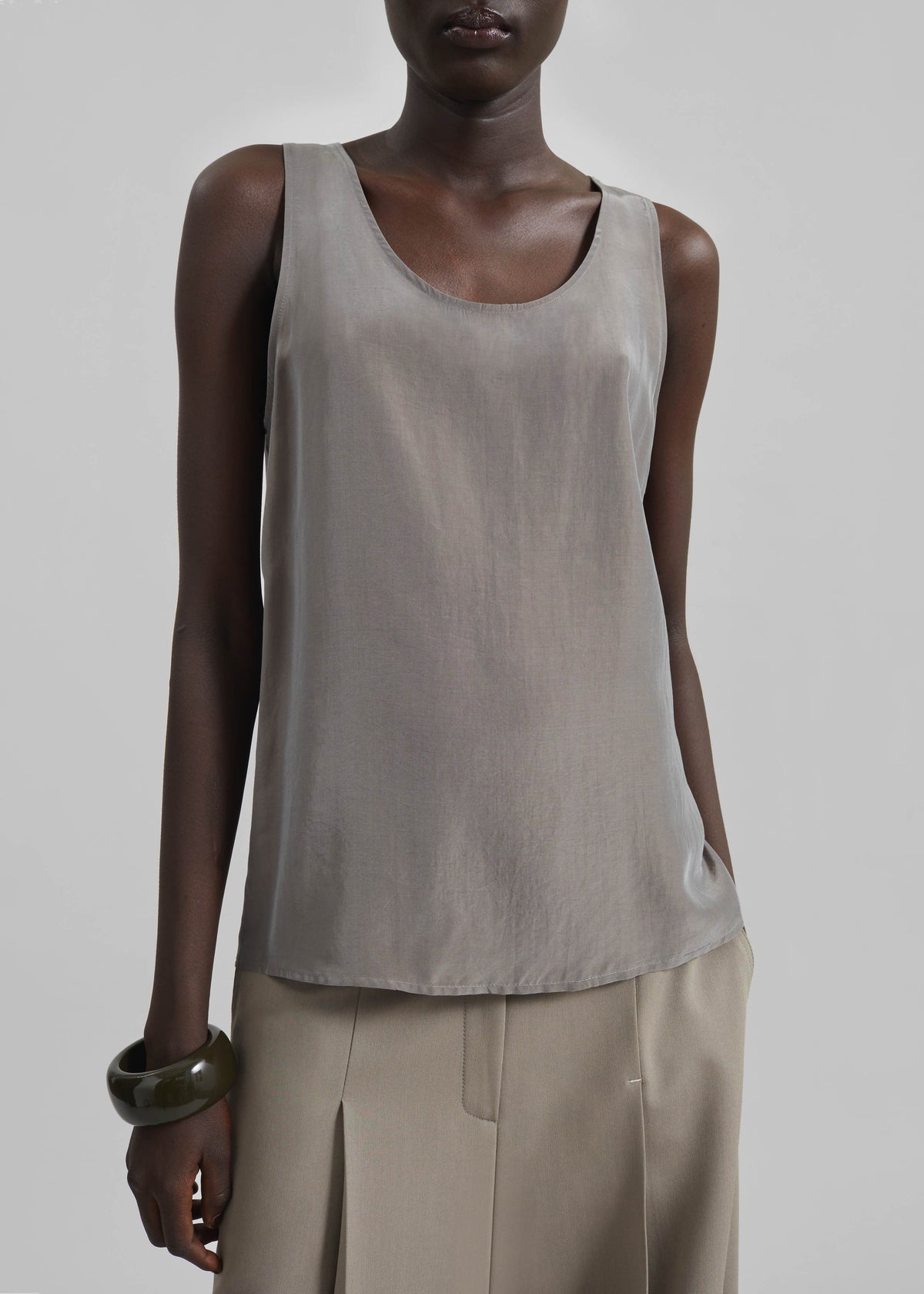 Nivee Lustrous Boxy Tank - Dark Taupe β view 3 of 10