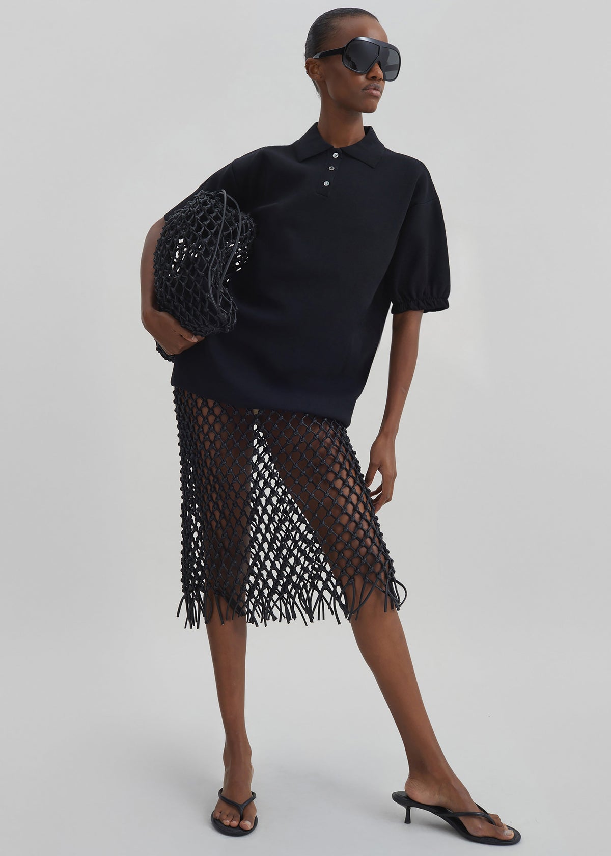 Nola Knit Polo Top - Black β view 2 of 7