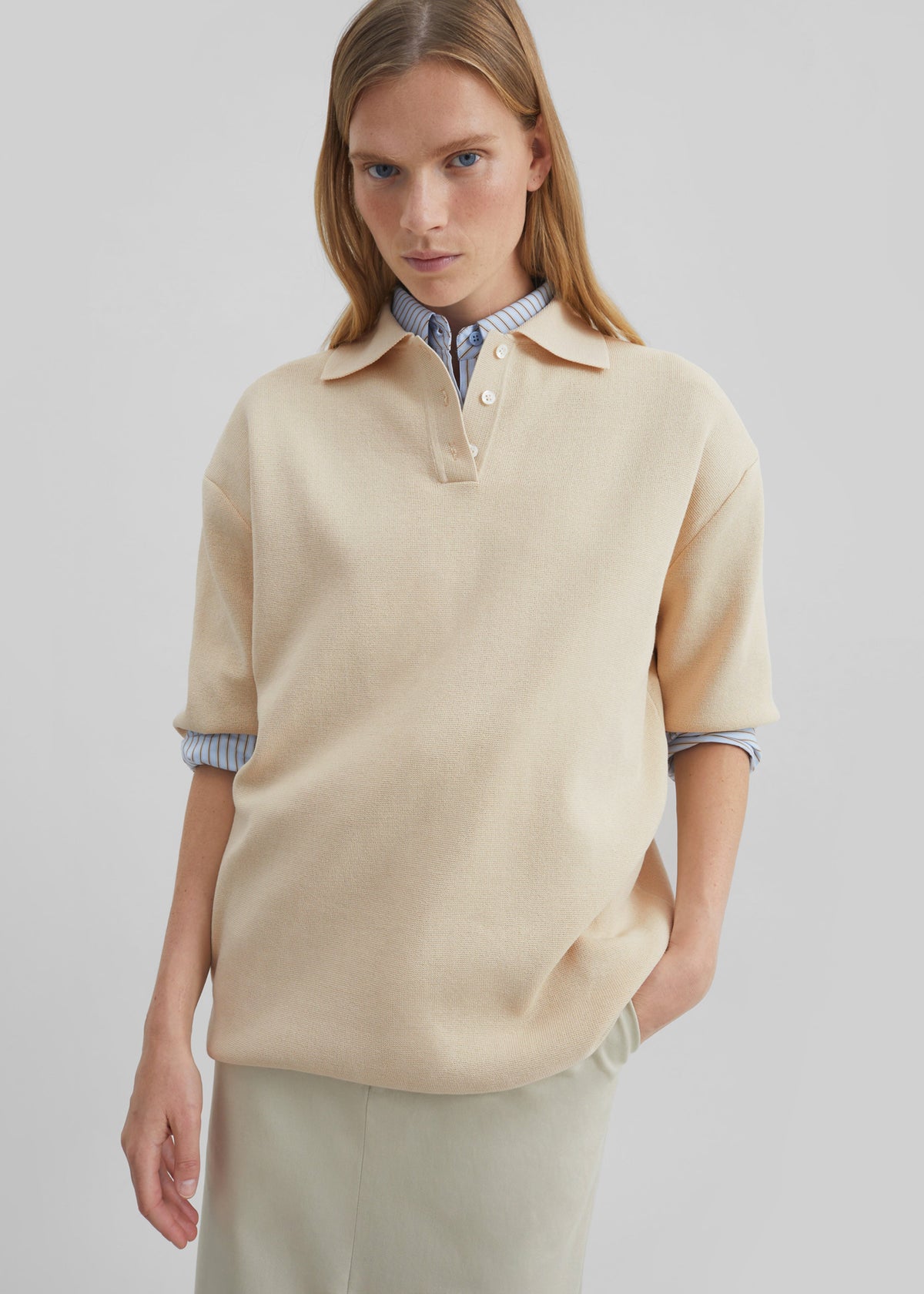 Nola Knit Polo Top - Cream β view 4 of 8