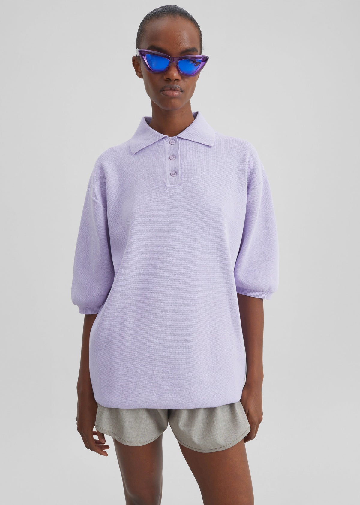 Nola Knit Polo Top - Lavender β view 6 of 13