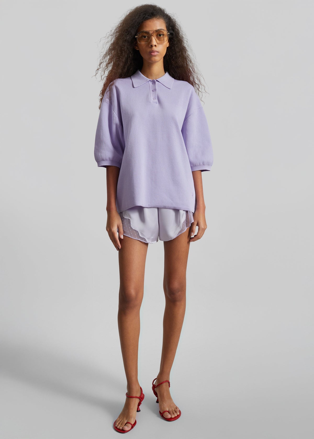 Nola Knit Polo Top - Lavender β view 7 of 13
