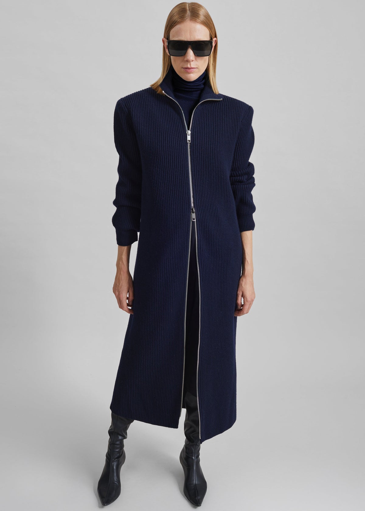 Nolia Knit Long Cardigan Dress - Navy β view 5 of 8