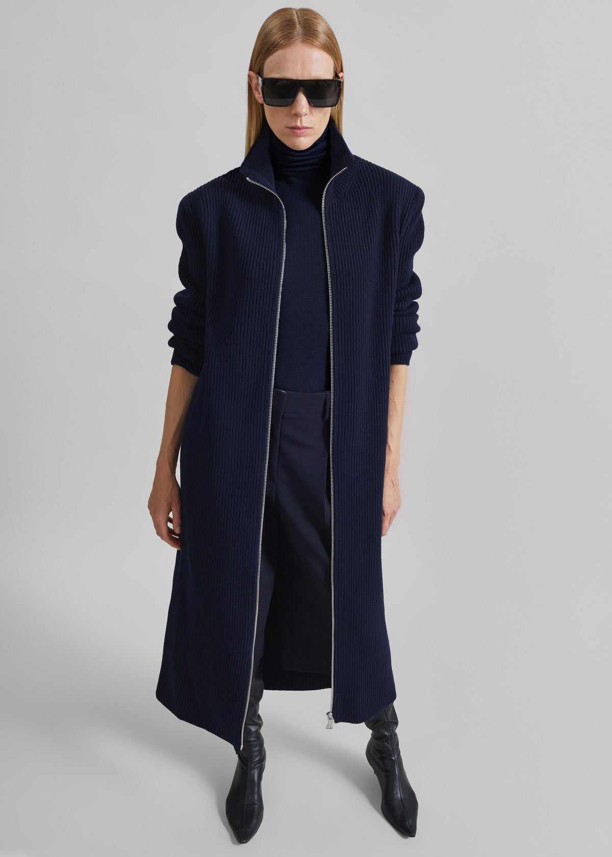 Nolia Knit Long Cardigan Dress - Navy β view 6 of 8