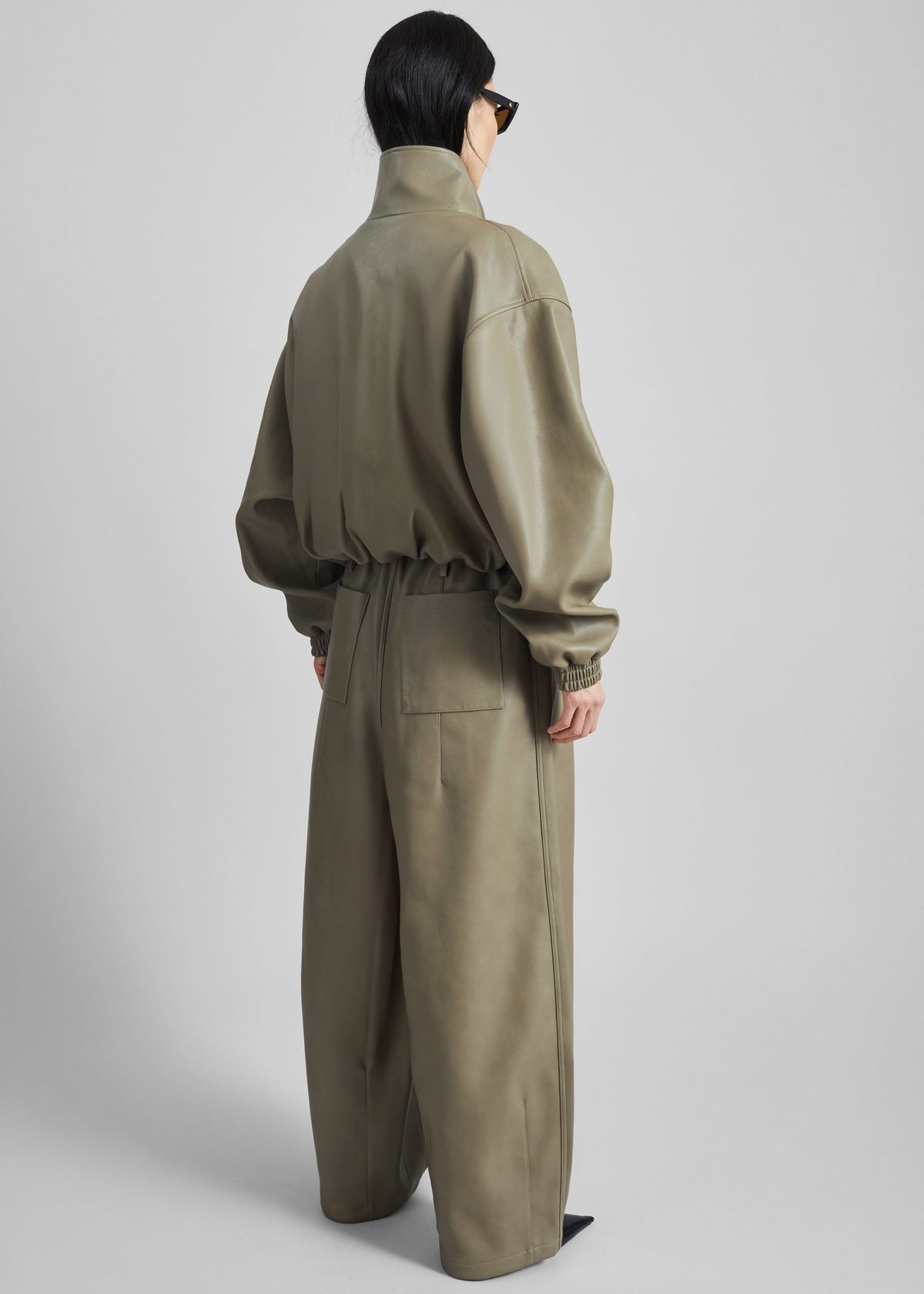 Nolita Faux Leather Bomber Jacket - Sage β view 7 of 8