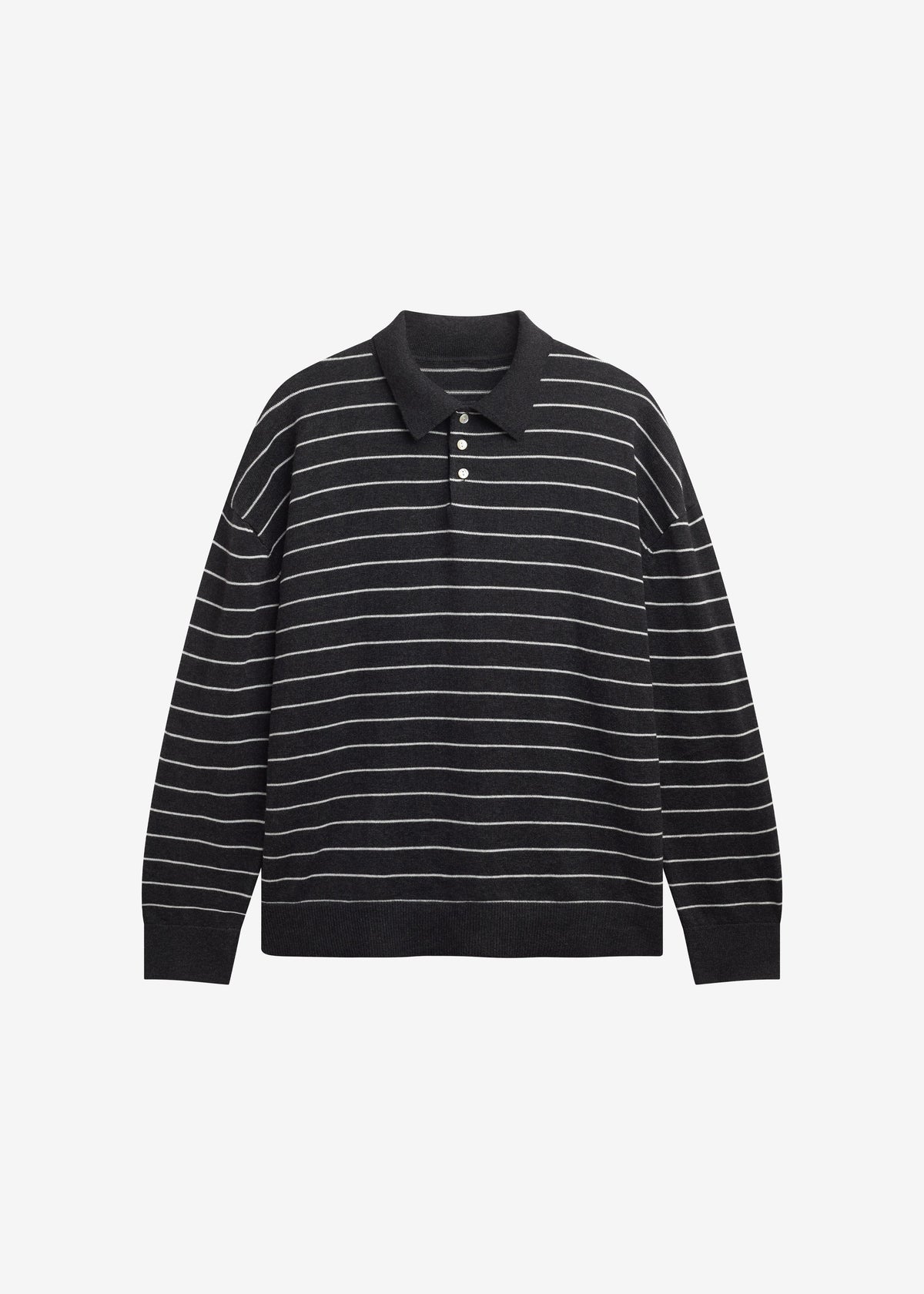 Nolma Knit Polo Sweater - Grey/White Stripe β view 8 of 8