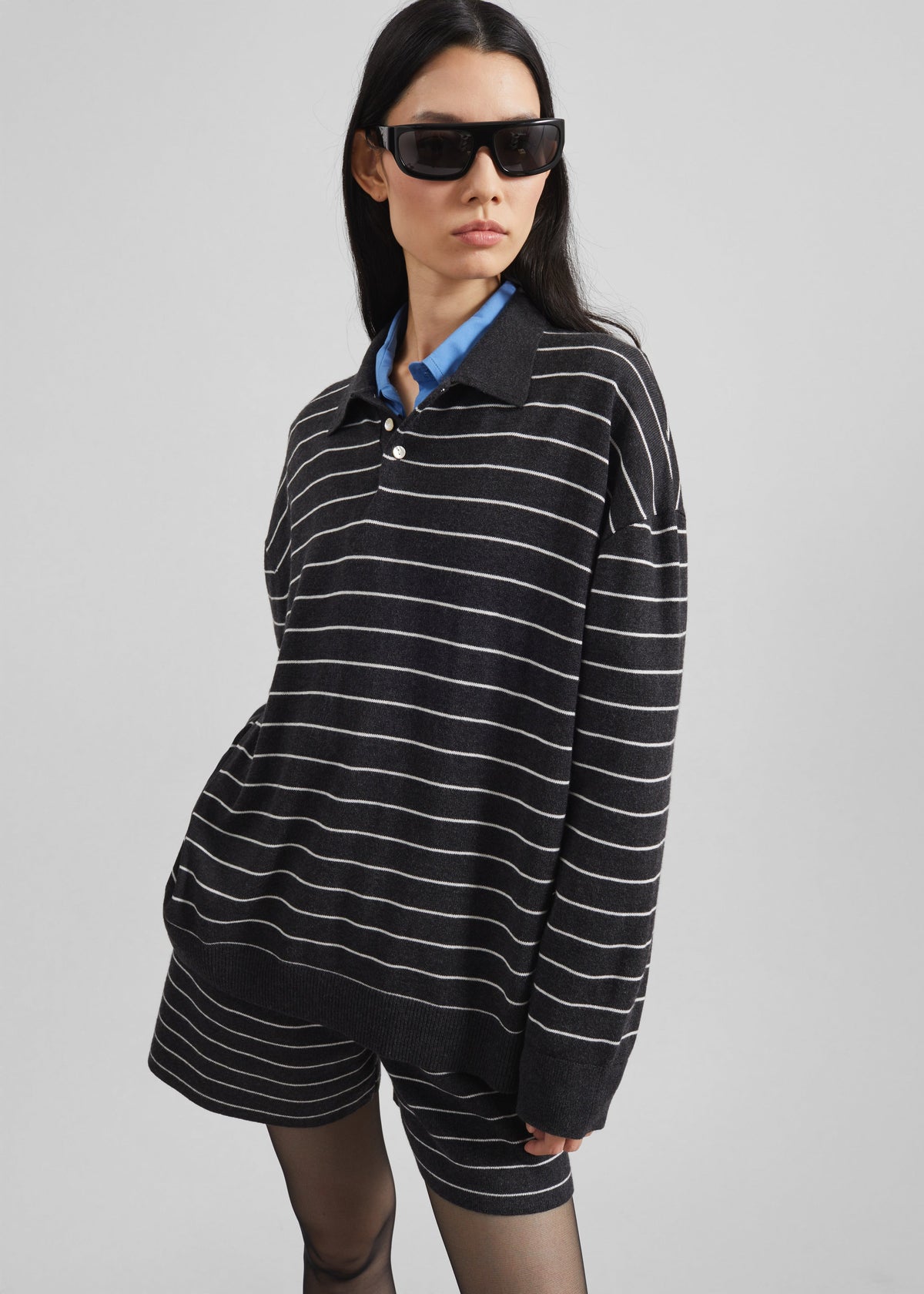 Nolma Knit Shorts - Grey/White Stripe β view 5 of 8