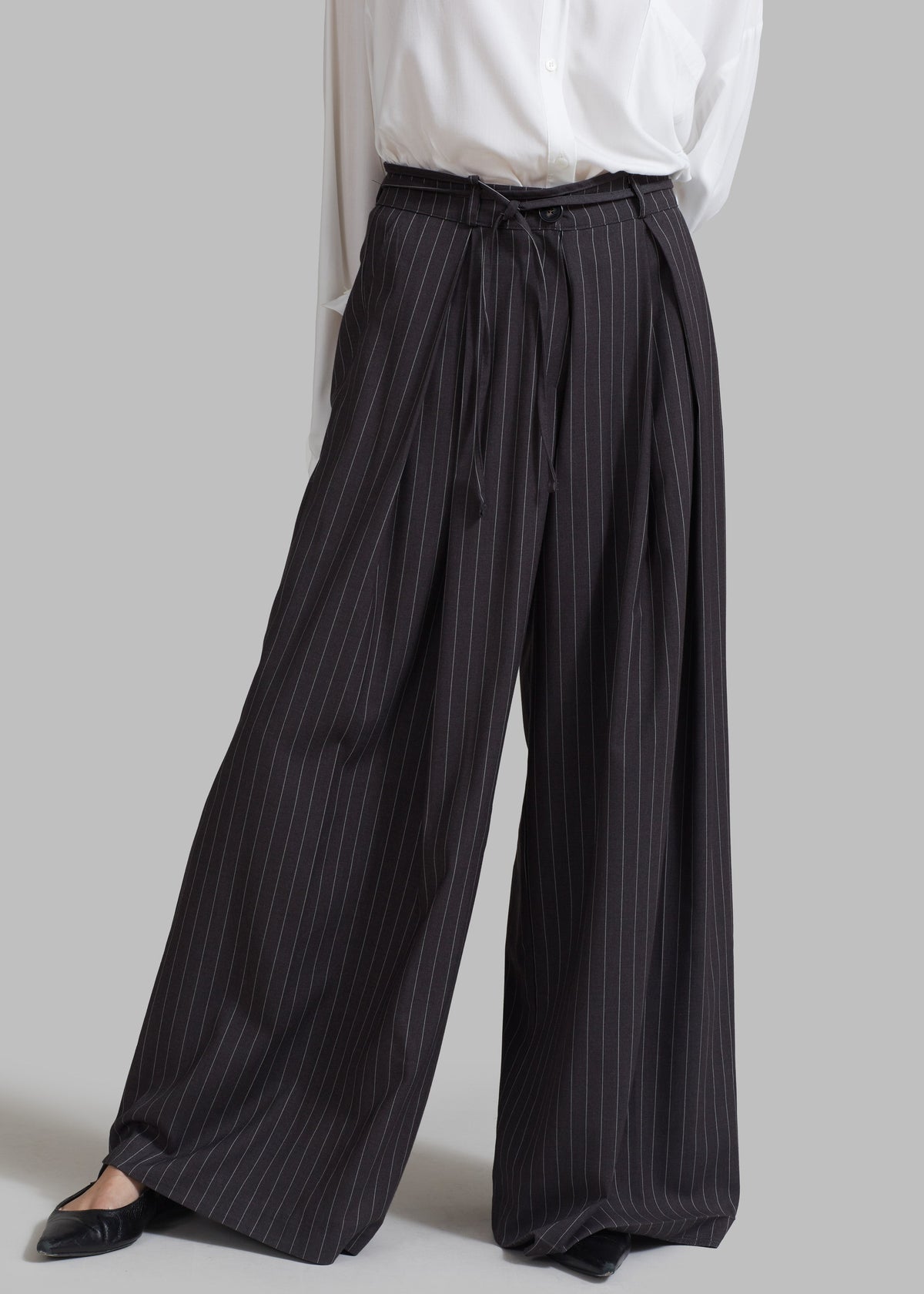 Noor Wide Pants - Grey Pinstripe β view 8 of 12
