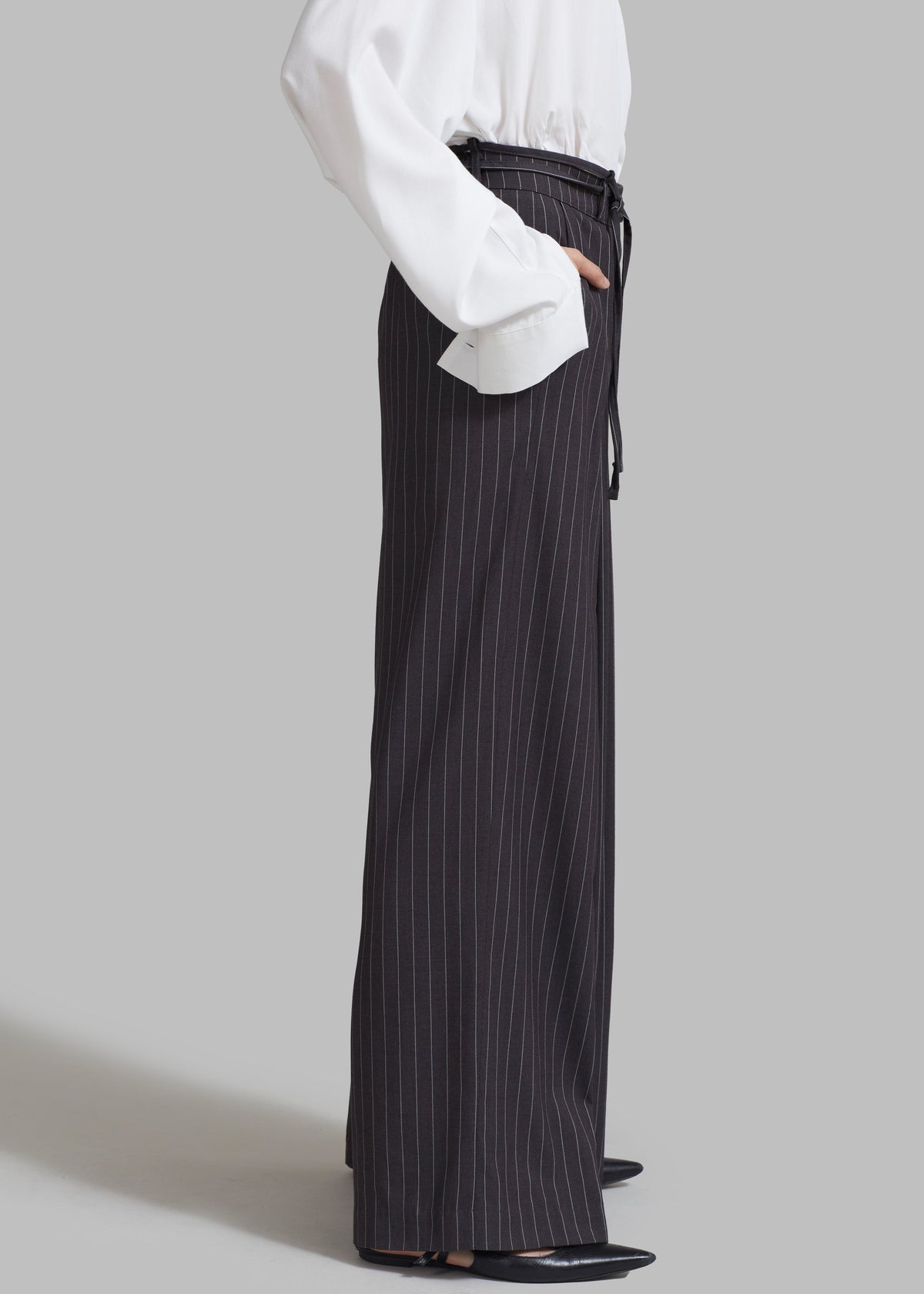 Noor Wide Pants - Grey Pinstripe β view 6 of 12