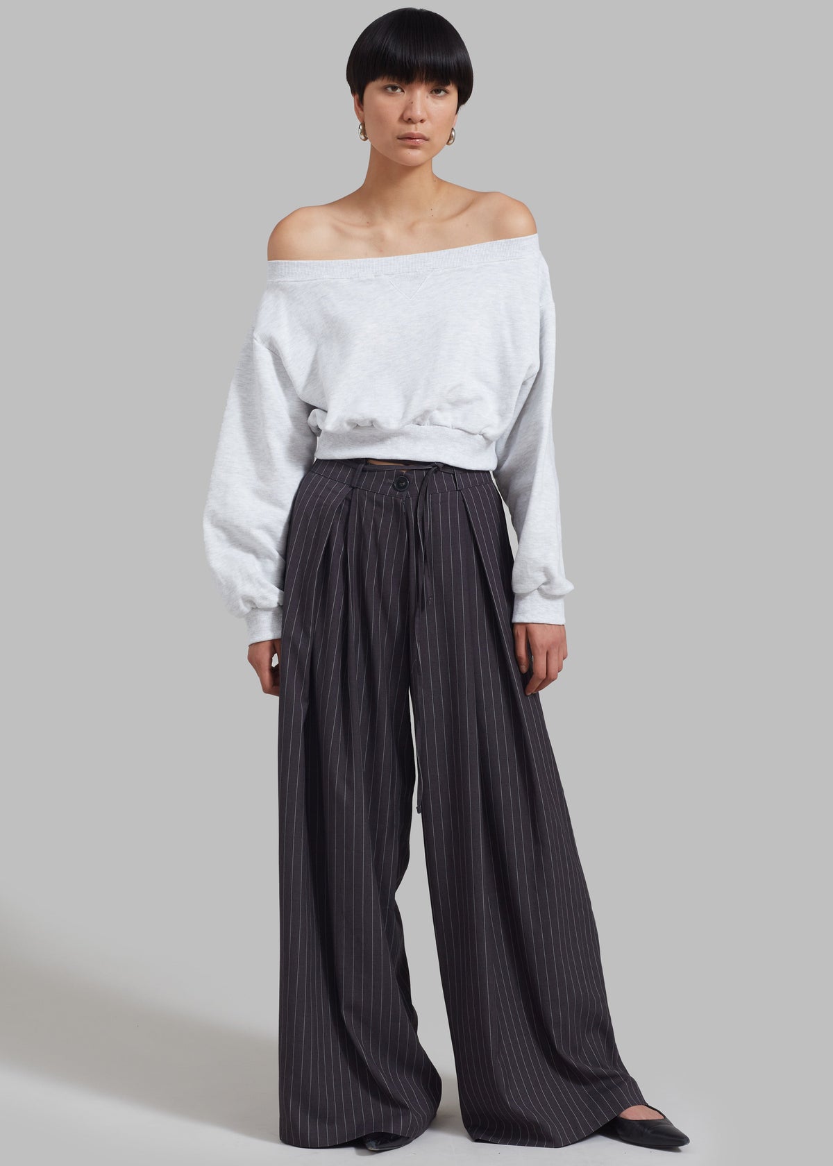 Noor Wide Pants - Grey Pinstripe β view 10 of 12