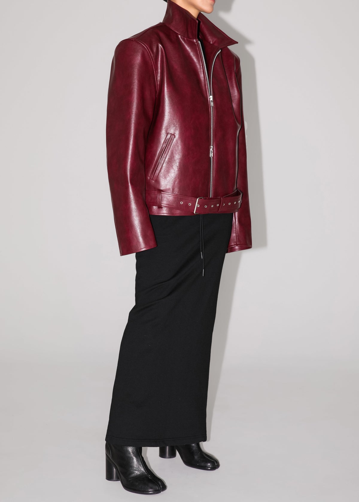 Norbury Faux Leather Jacket - Burgundy β view 8 of 13