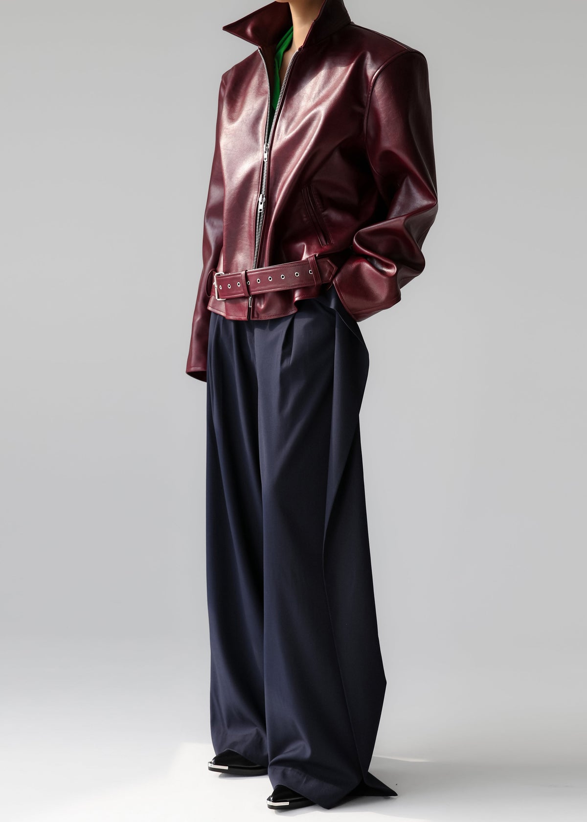 Norbury Faux Leather Jacket - Burgundy β view 4 of 13