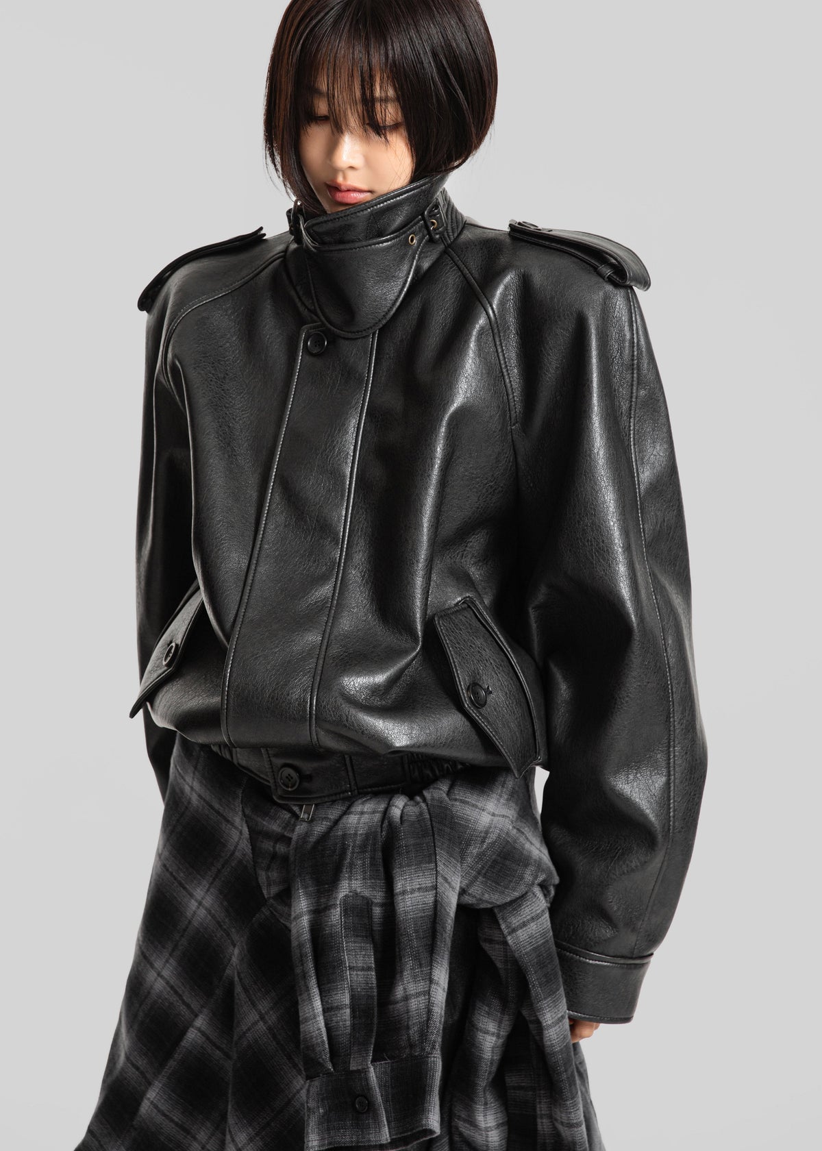 Nyland Faux Leather Padded Jacket - Black β view 3 of 13