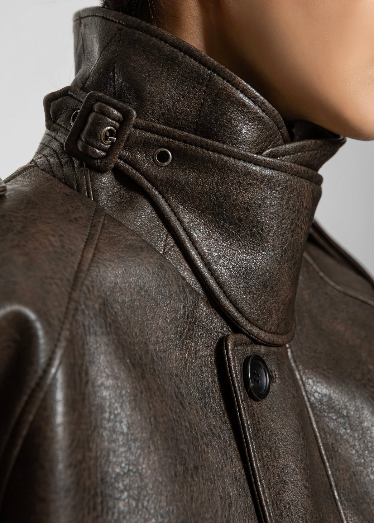 Nyland Faux Leather Padded Jacket - Brown β view 10 of 12