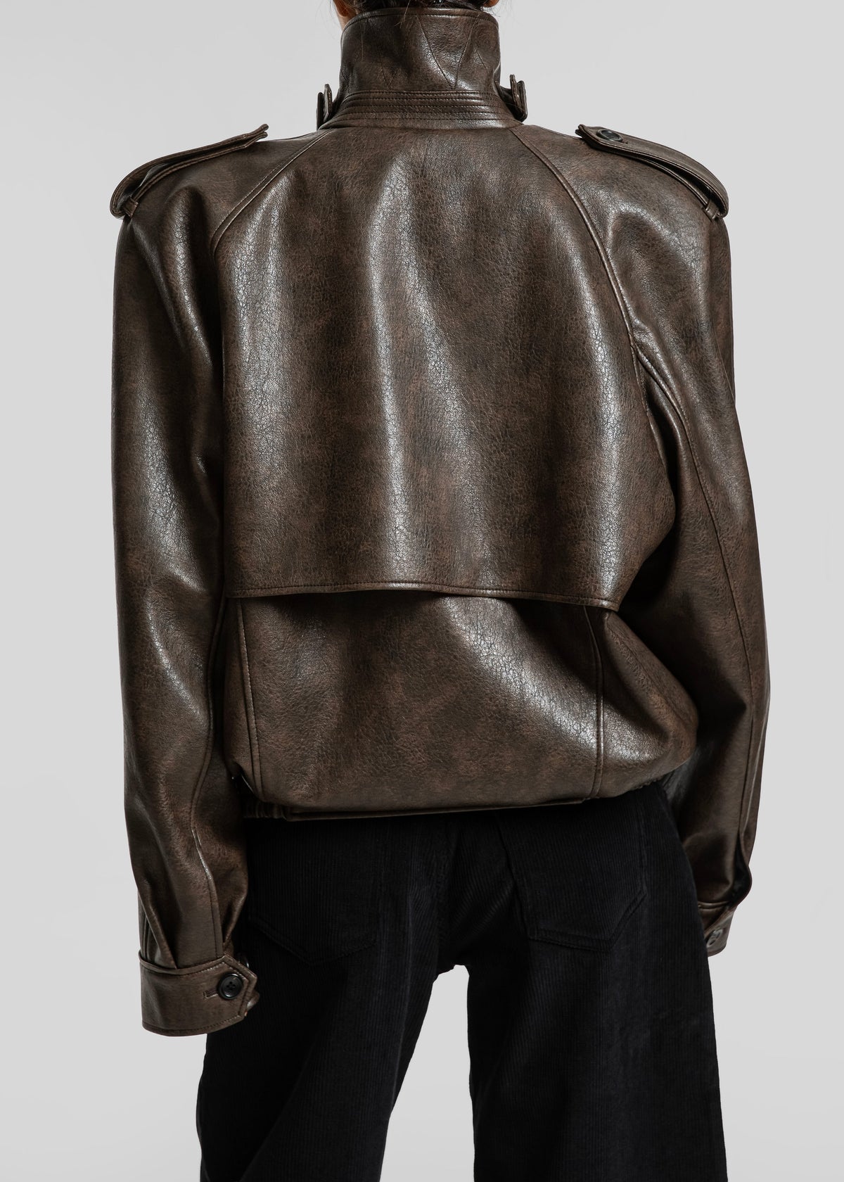 Nyland Faux Leather Padded Jacket - Brown β view 11 of 12