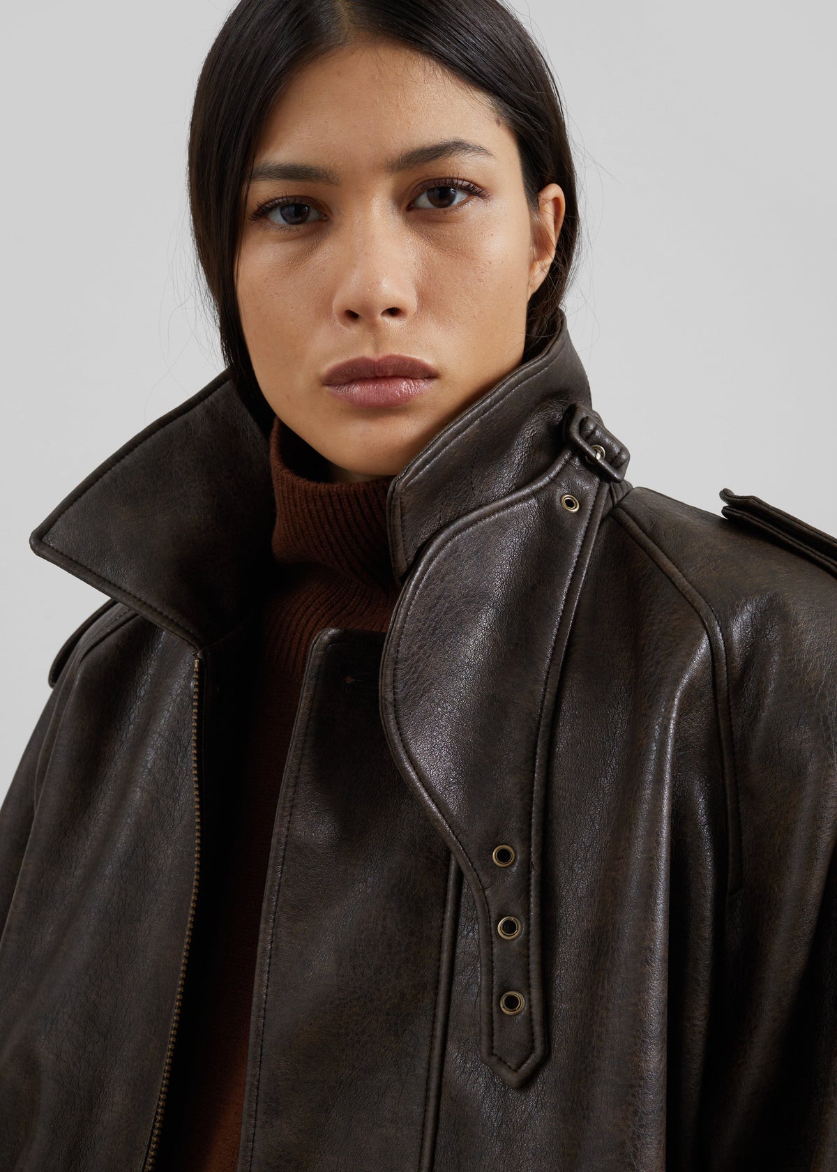 Nyland Faux Leather Padded Jacket - Brown β view 8 of 12