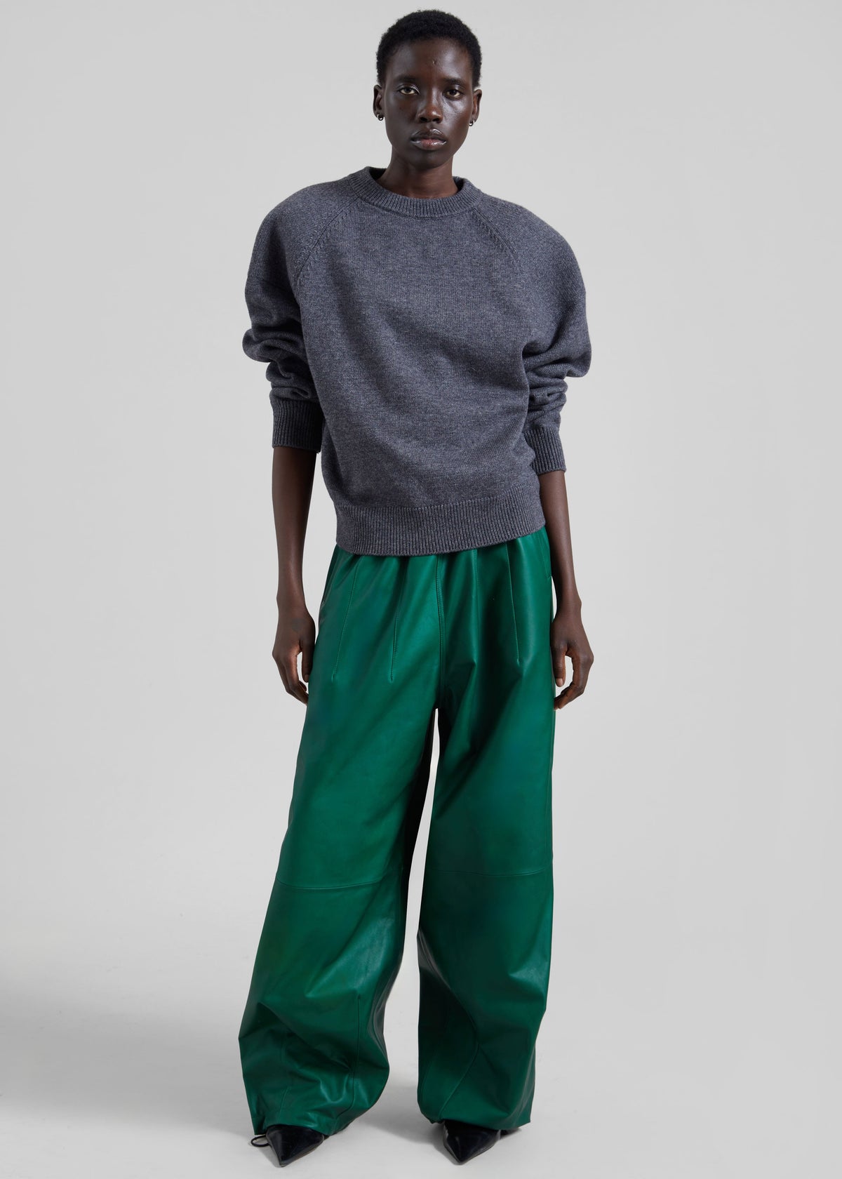 Oakdale Leather Track Pants - Green β view 4 of 5