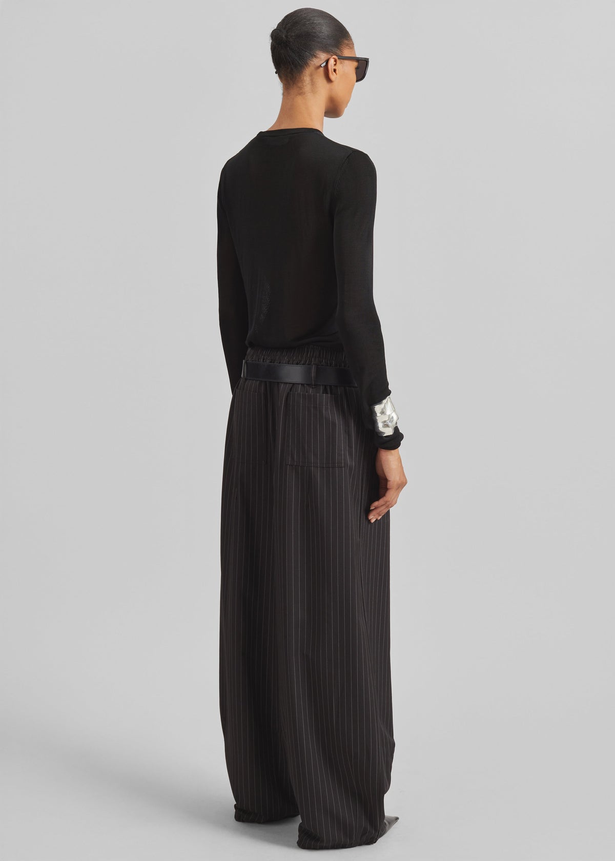 Oakdale Track Pants - Black/White Pinstripe β view 6 of 7
