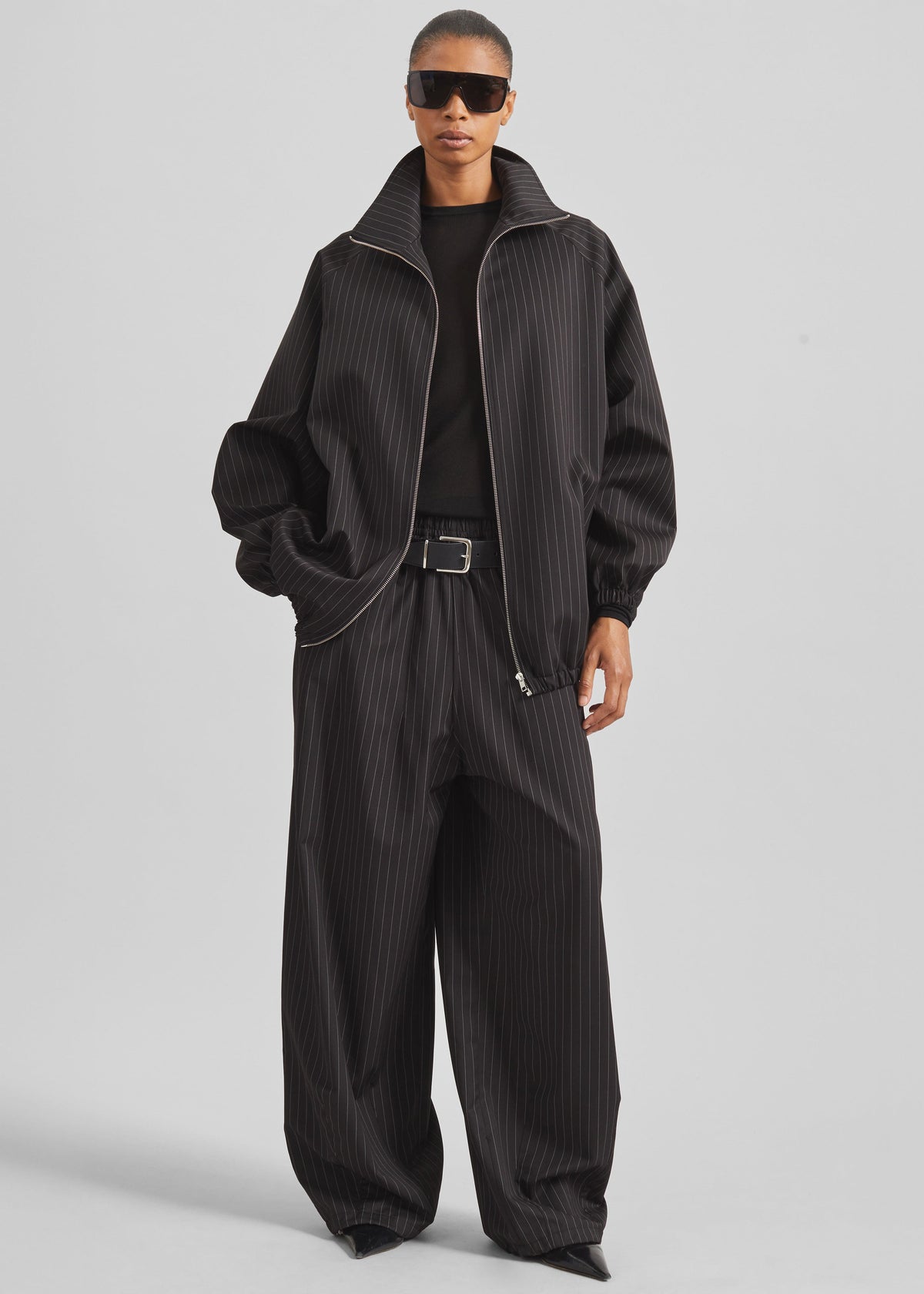 Oakdale Track Pants - Black/White Pinstripe β view 3 of 7
