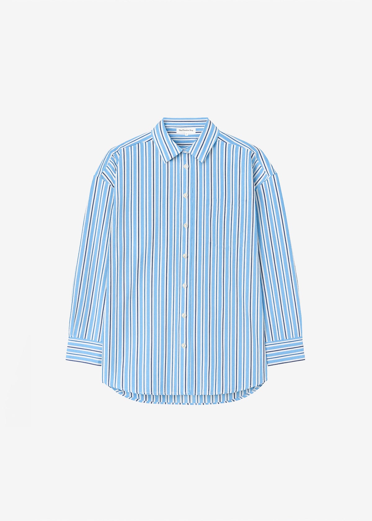 Oana Cotton Padded Shirt - Blue Multi Stripe β view 6 of 6