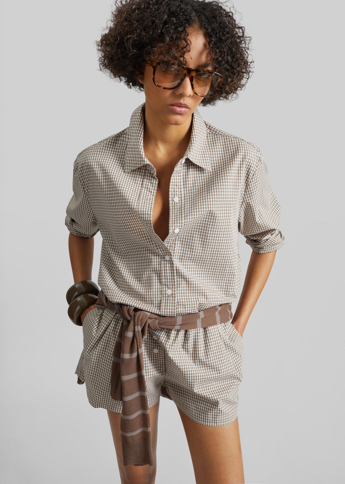 Odemira Mini Boxer Shorts - Beige Plaid β view 5 of 8