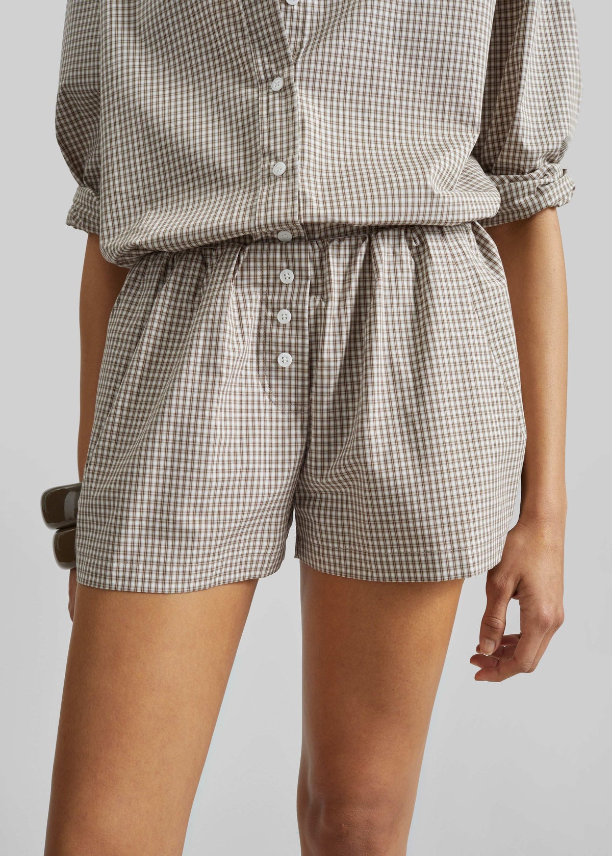 Odemira Mini Boxer Shorts - Beige Plaid β view 3 of 8