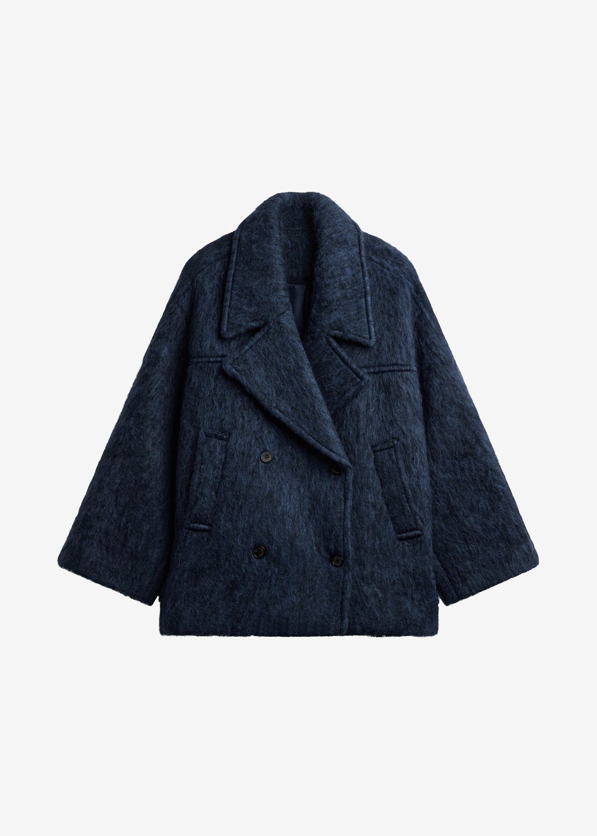 Odeone Brushed Wool Peacoat - Navy Melange β view 9 of 9
