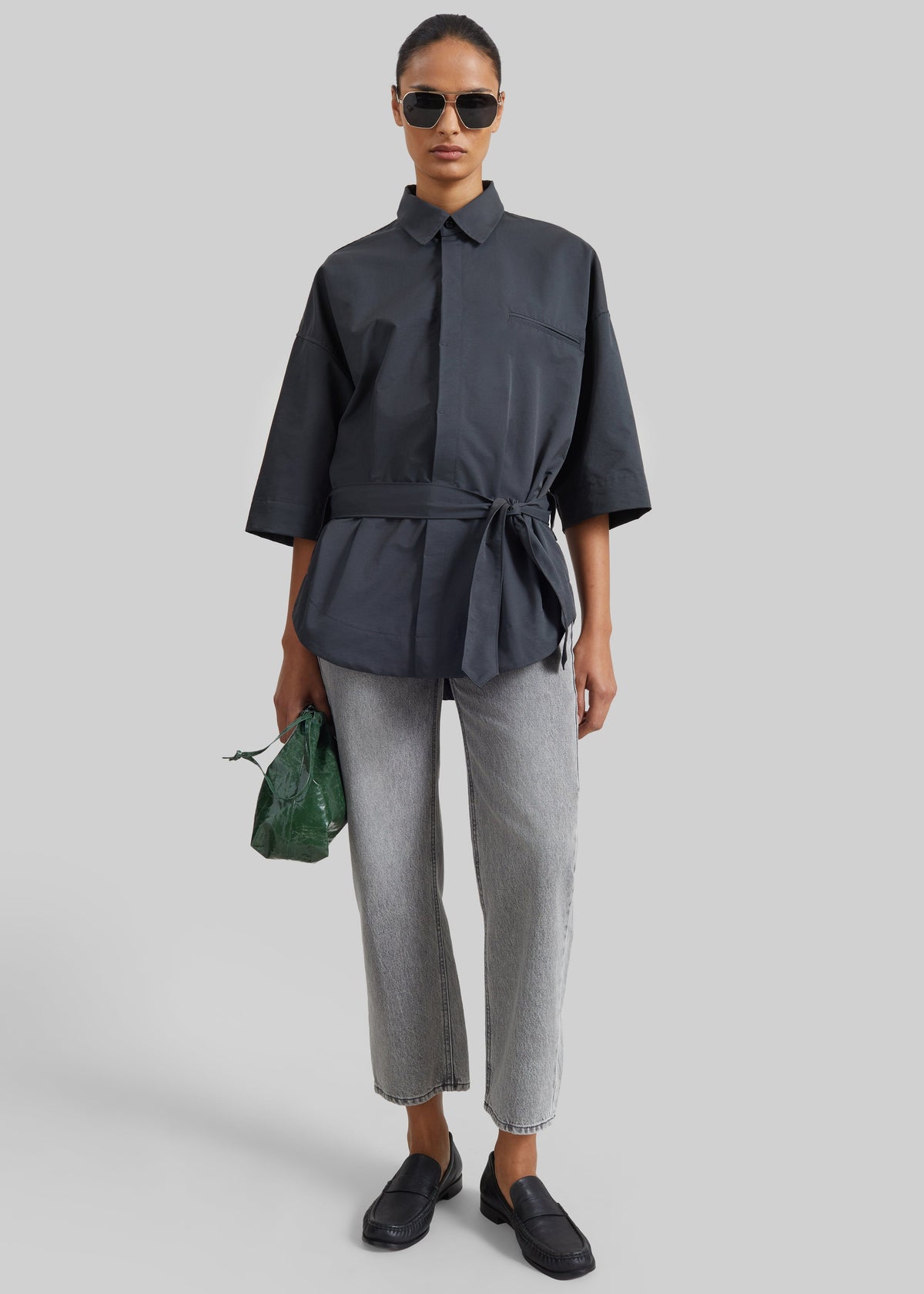 Odesa Belted Shirt - Charcoal β view 2 of 6