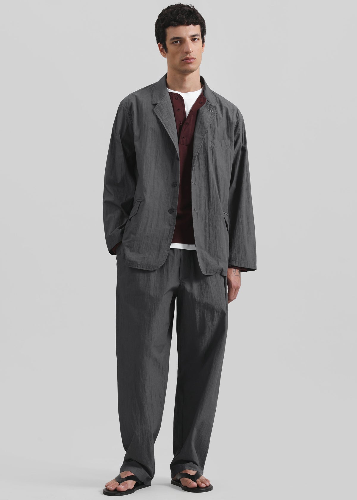 Ohio Crinkled Poplin Pants - Slate Grey β view 2 of 11