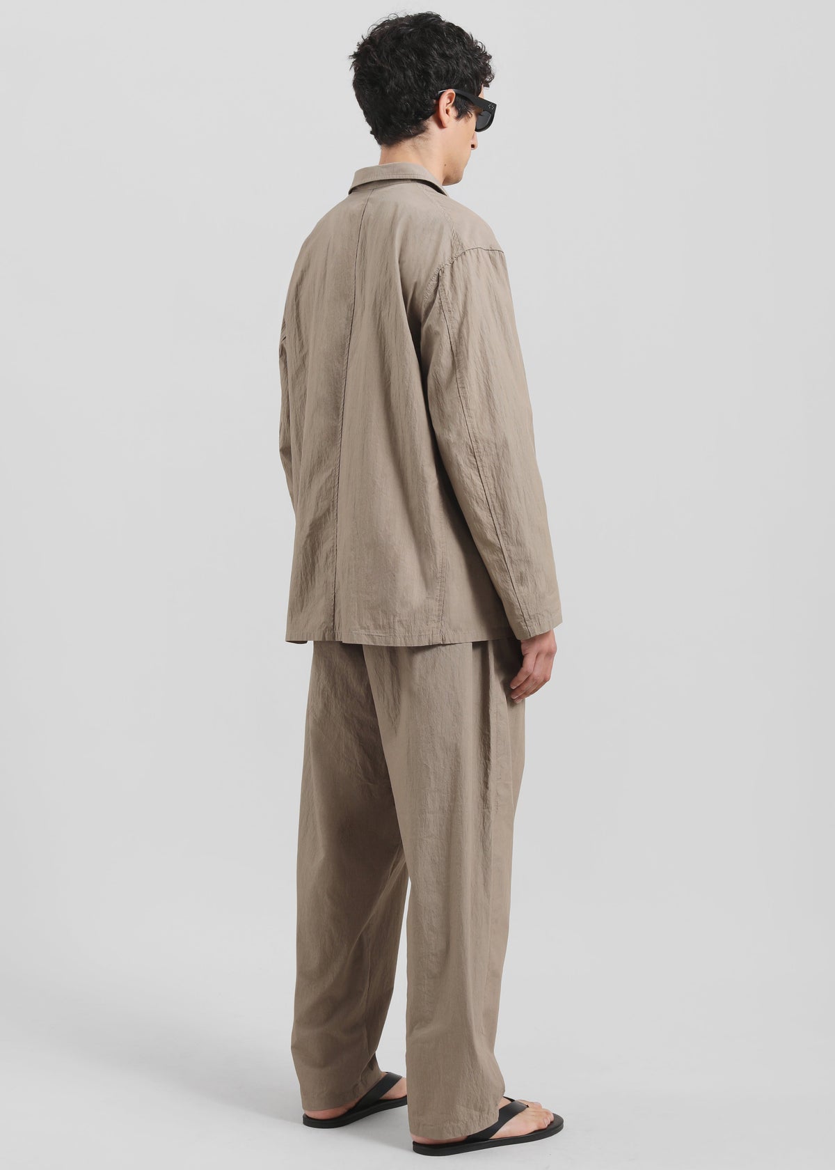 Ohio Crinkled Poplin Blazer - Taupe β view 8 of 13