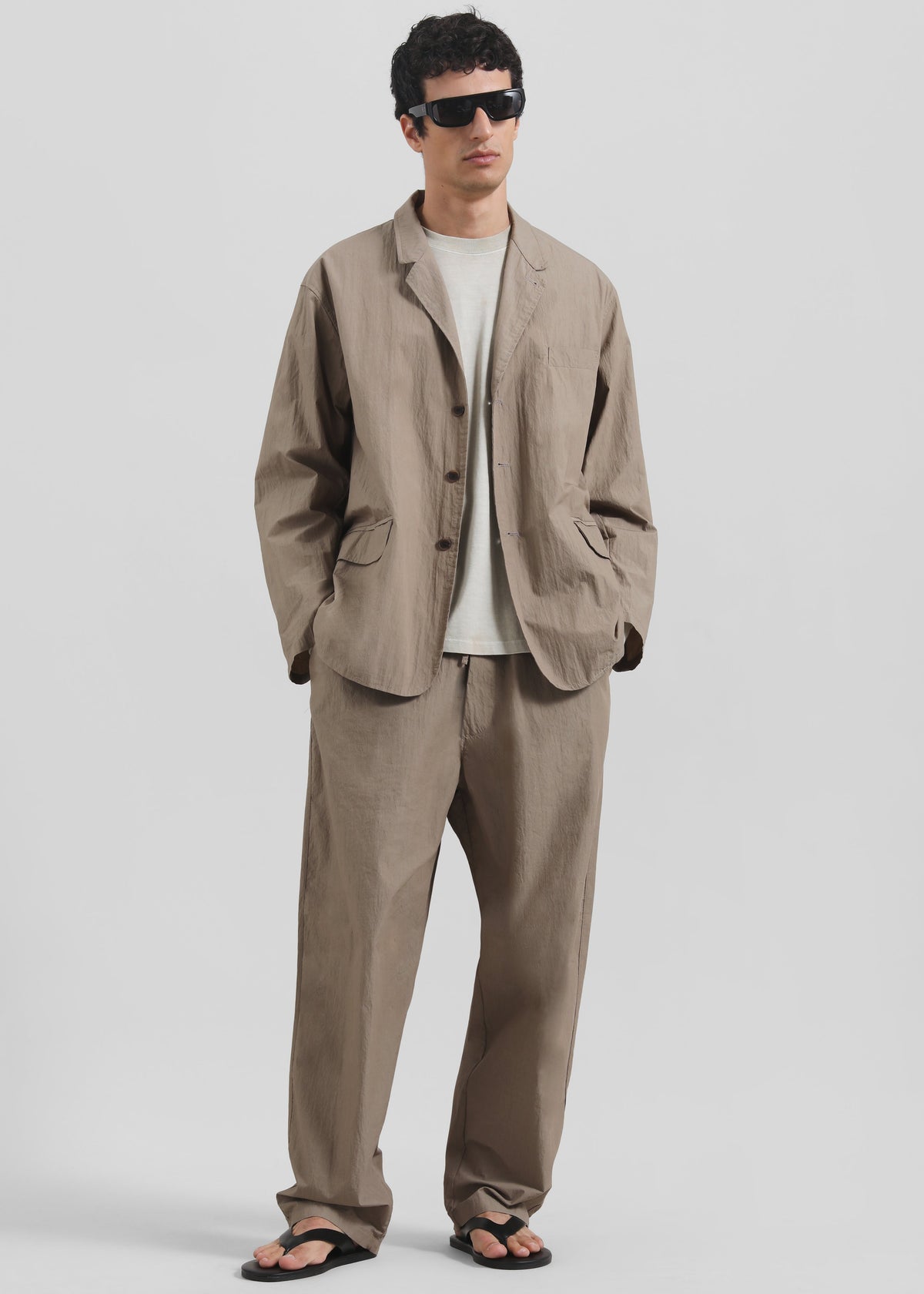 Ohio Crinkled Poplin Pants - Taupe β view 4 of 9
