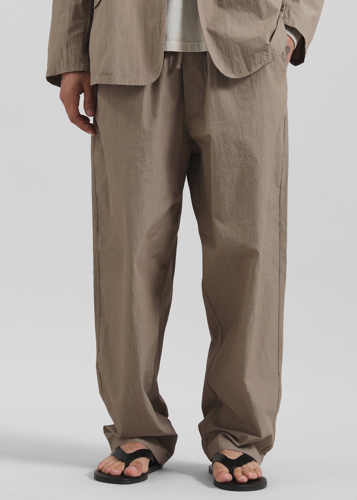 Ohio Crinkled Poplin Pants - Taupe β view 2 of 9