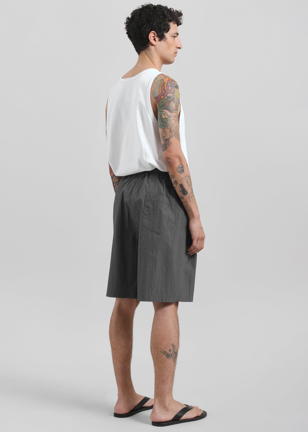 Ohio Crinkled Poplin Shorts - Slate Grey β view 6 of 7