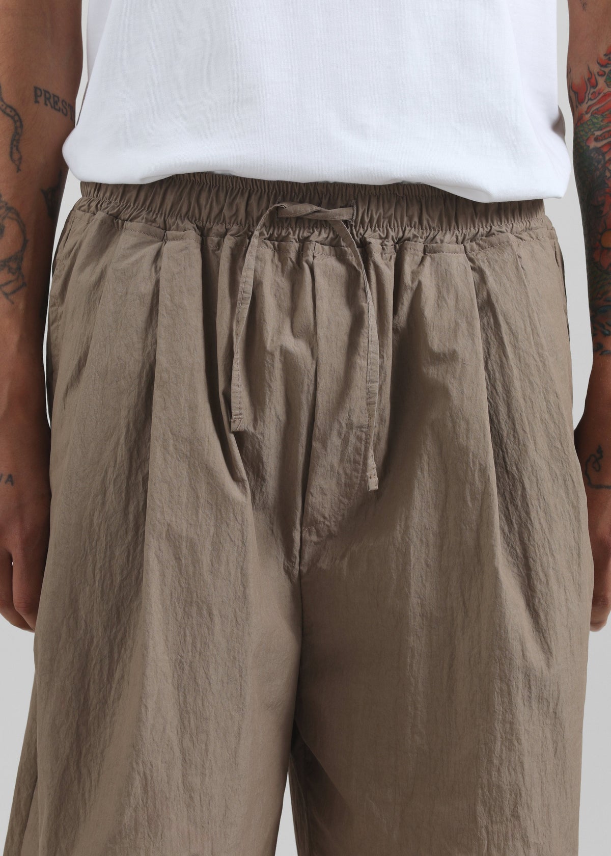 Ohio Crinkled Poplin Shorts - Taupe β view 3 of 9