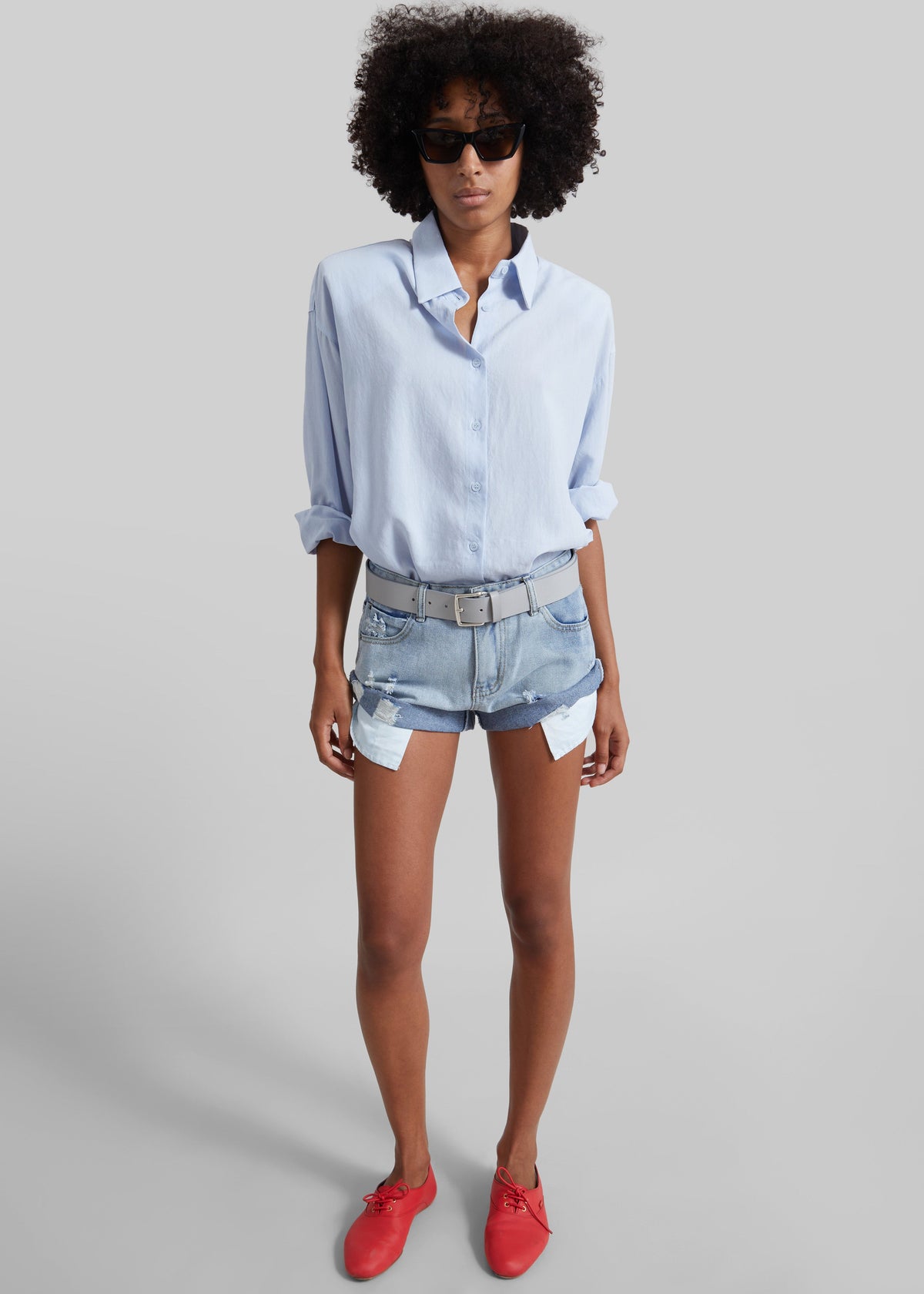 Oleron Distressed Denim Mini Shorts - Light Wash β view 1 of 1