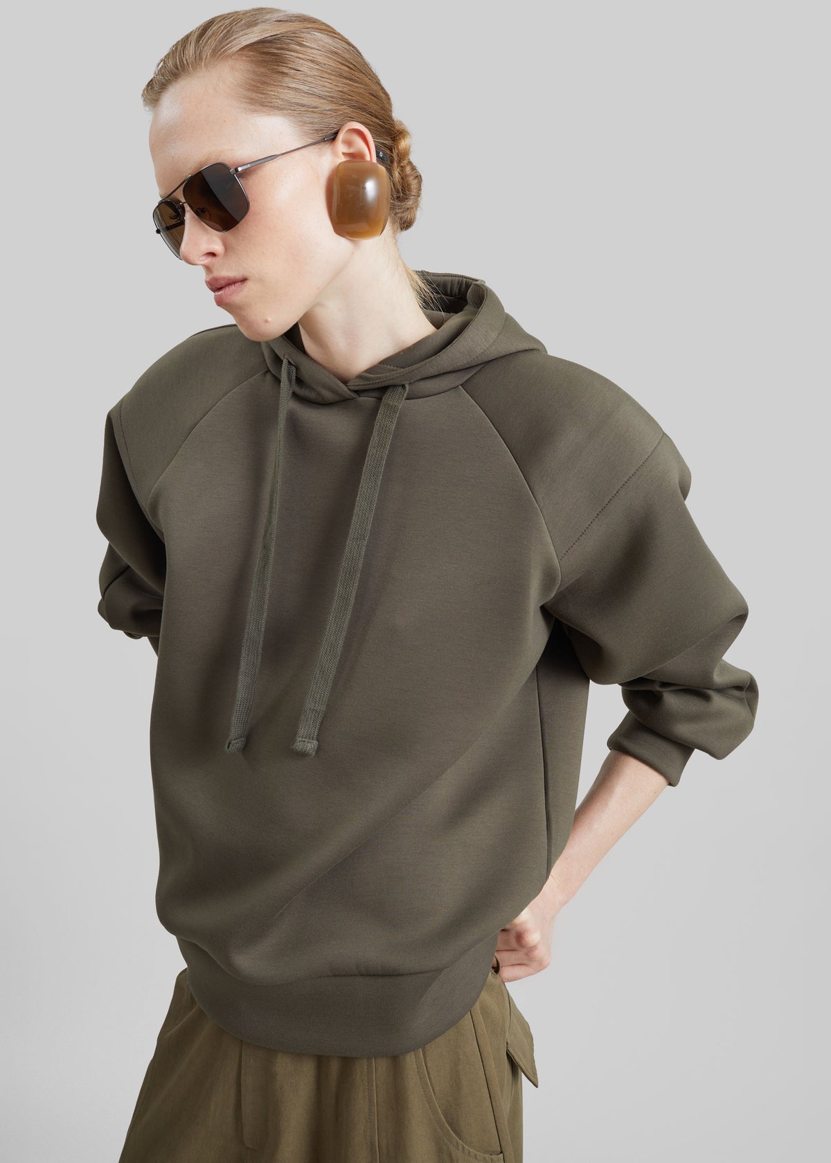 Olian Neoprene Hoodie - Dark Olive β view 2 of 7