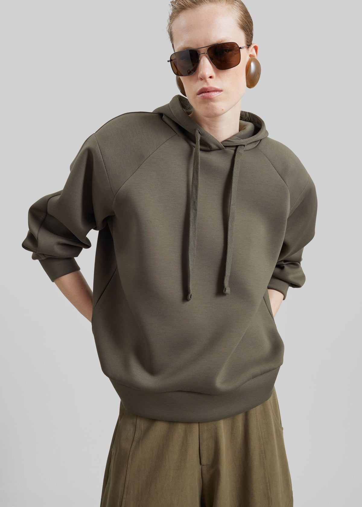 Olian Neoprene Hoodie - Dark Olive β view 3 of 7